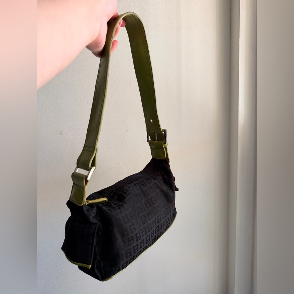 2k Chateau Black Monogram Belt Bag with Olive Strap (Baguette inspo) - Picture 4 of 14